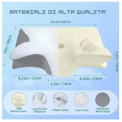 Cervi Align™️ - Cuscino Ortopedico Cervicale in Memory Foam